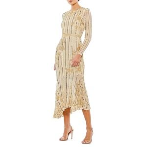 Mac Duggal Embellished Long-Sleeve Midi-Dress Size 16 NEW Missing some Seq 93627